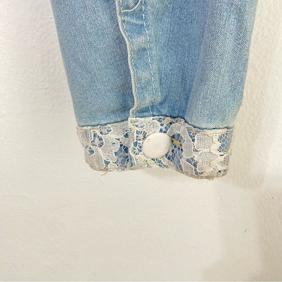 NWT Cato Womens 18/20 Blue Denim Jacket Lace Detail Cottagecore Streetwear Boho - Picture 7 of 8